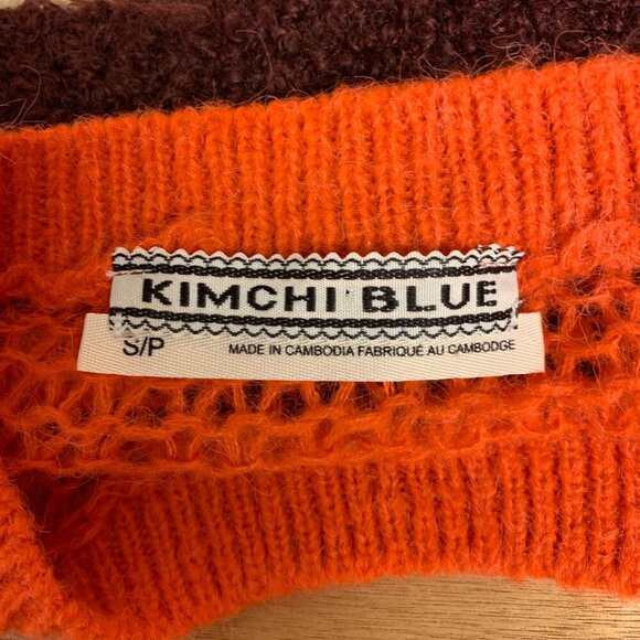 Kimchi Blue sweater SZ S/P cropped open knit dropped shoulder boxy y2k - Picture 4 of 8